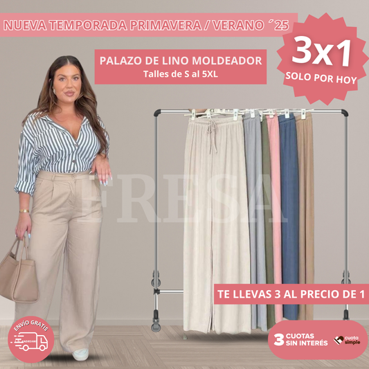 3X1 PALAZO DE LINO MOLDEADOR ¡LLEVATE 3 AL PRECIO DE 1!